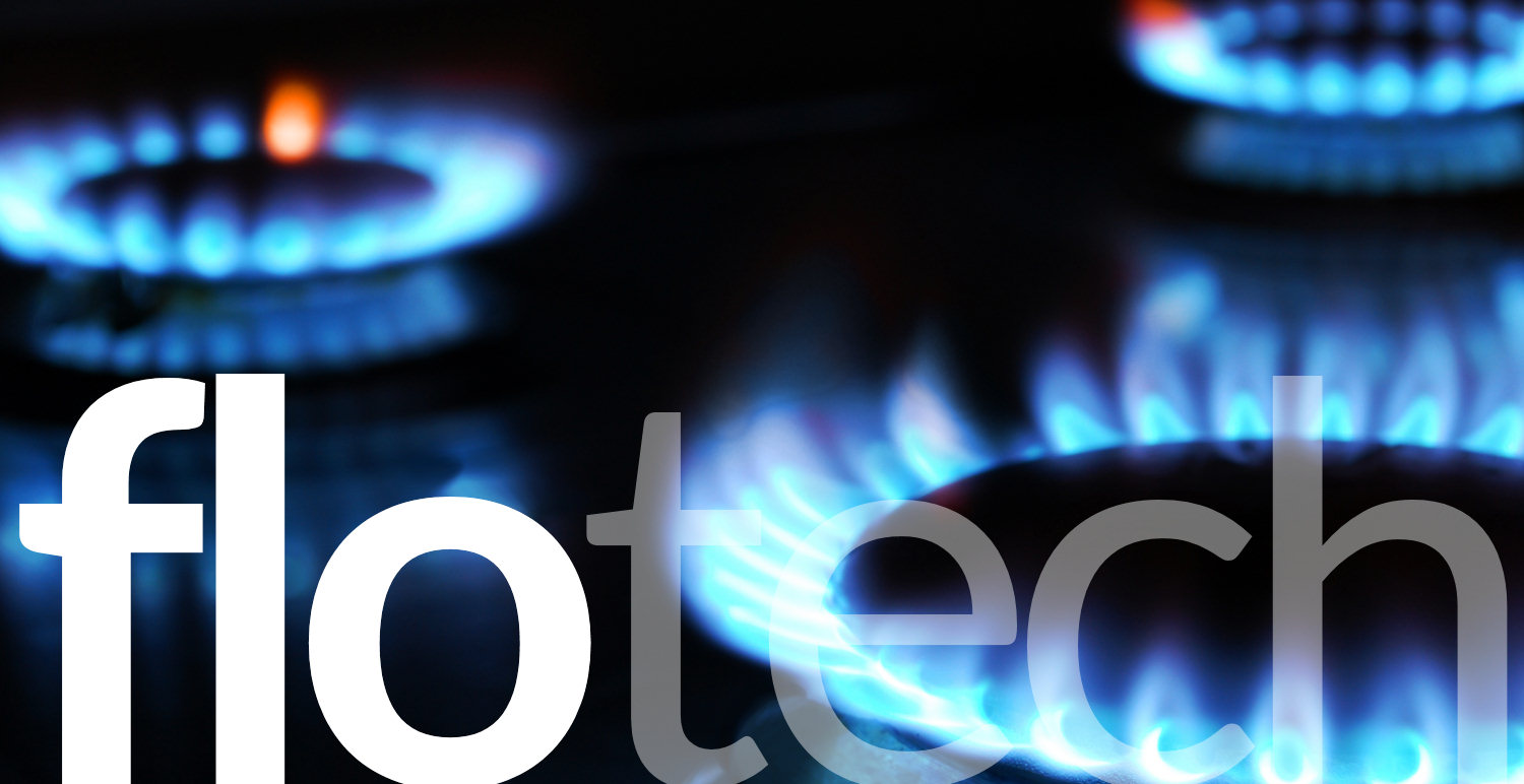 flotech Plumbing & Heating Engineers gas burner motif & logotype